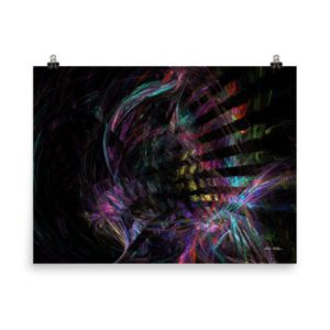 "Feathers 2" Digital Fractal Poster Print - 18x24inch
