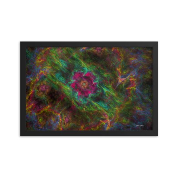 Abstract Fractal Art Framed Poster 12x18inch - Ether