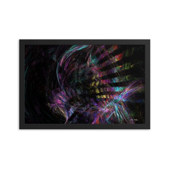 Abstract Fractal Art Framed Poster 12x18inch - Feathers 2
