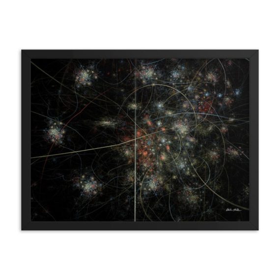 Abstract Fractal Art Framed Poster 18x24inch - Saturn