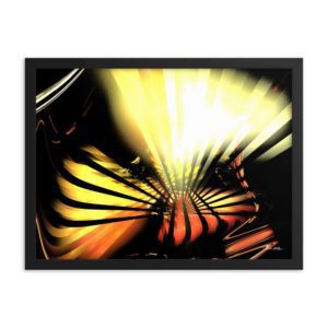 Abstract Fractal Art Framed Poster 18x24inch - Sun Burst