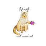 Just a Girl and Her Coon Cat - 5x5 Inch Vinyl Sticker