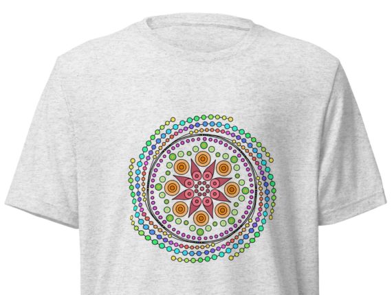 White Rainbow Spiral Mandala Unisex T-Shirt