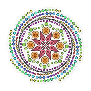 Rainbow Spiral Mandala Vinyl Sticker